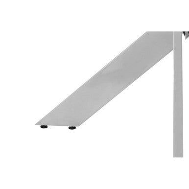 Rectangular Tempered Glass Top Dining Table with Intersecting Silver Chrome Base | Allure