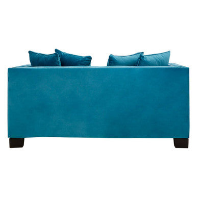 Sofia 2 Seater Cyan Blue Velvet Sofa