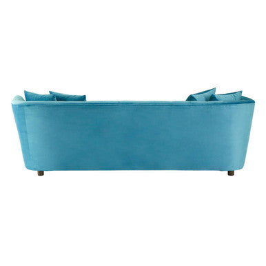 Riva 3 Seat Cyan Velvet Sofa