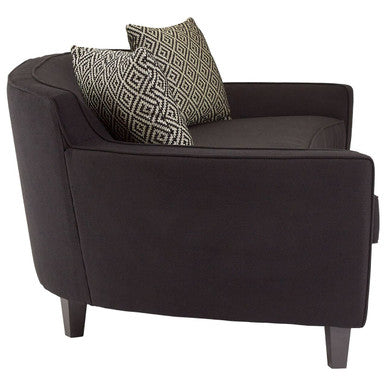Rania 3 Seat Black Dimity Fabric Sofa
