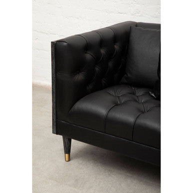 Raven 3 Seat Black Faux Leather Sofa