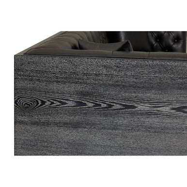 Raven 3 Seat Black Faux Leather Sofa