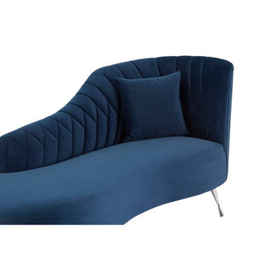 Rene Dark Blue Velvet Right Hand Chaise Longue