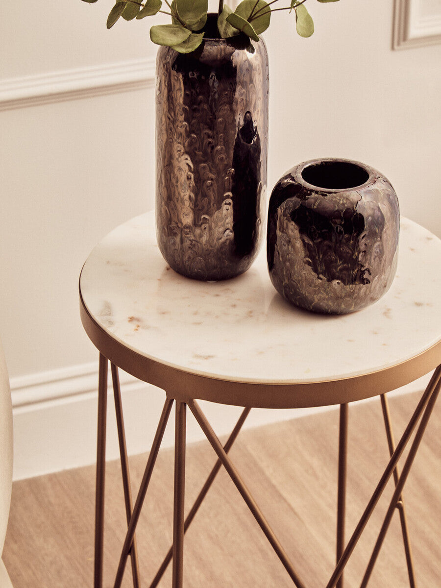 Shalimar Round Marble Top Side Table