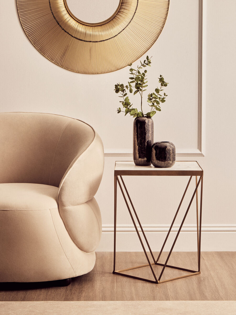 Shalimar Square Marble Top Side Table