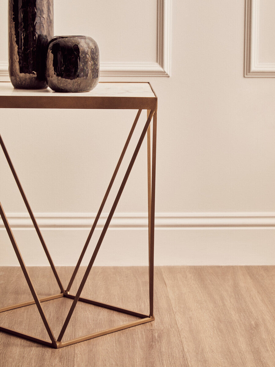 Shalimar Square Marble Top Side Table