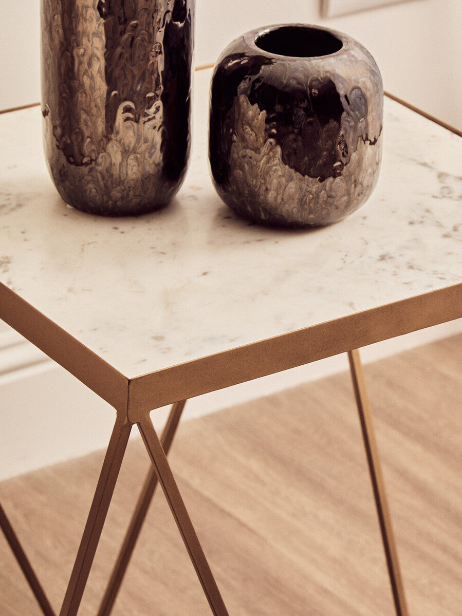 Shalimar Square Marble Top Side Table