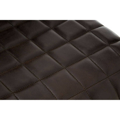 Buffalo Black Quilted Leather Chair with Black Iron Frame