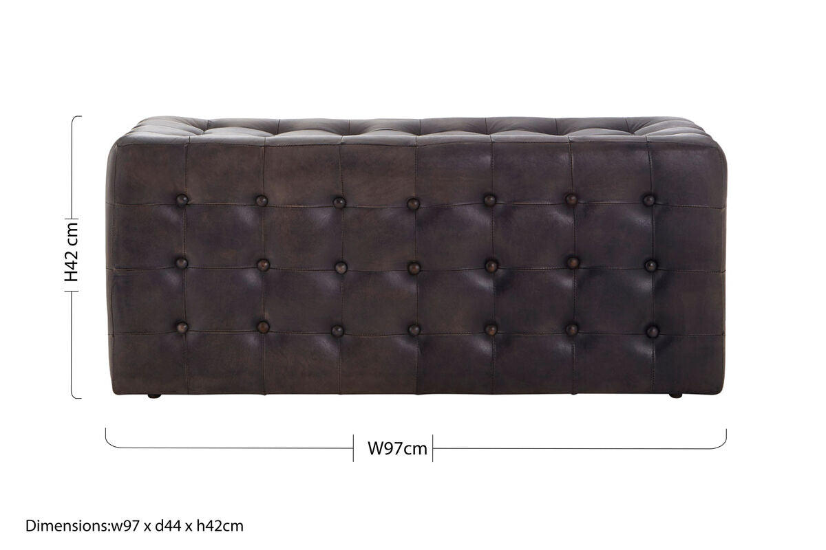 Buffalo Antique Black / Brown Leather Bench