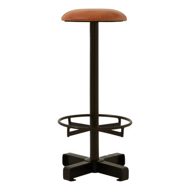 Buffalo Light Brown Leather Bar Stool