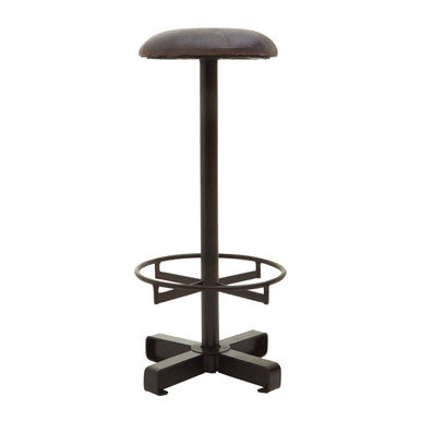 Buffalo Antique Blue Leather Bar Stool