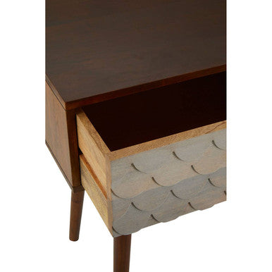 Natural Mango Wood Console Table with 2 Drawers | Costal