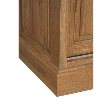 Lyon Oak Wood Tall Cabinet with Washed Grey Finish