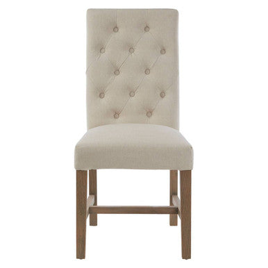 Beige Linen Dining Chair | Lyon