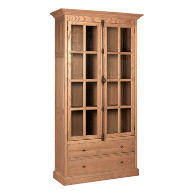 Lyon Washed Grey Finish Oak Wood Tall Cabinet