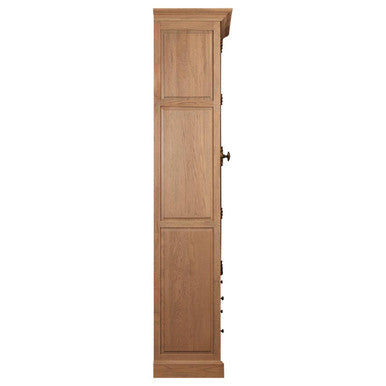Lyon Washed Grey Finish Oak Wood Tall Cabinet