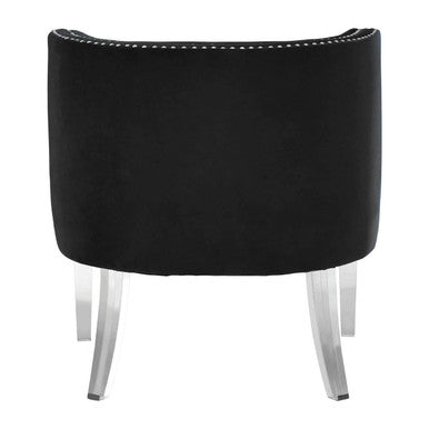 Clarence Black Velvet Chair with Stud Detail