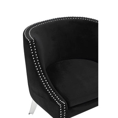 Clarence Black Velvet Chair with Stud Detail