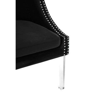 Clarence Black Velvet Chair with Stud Detail