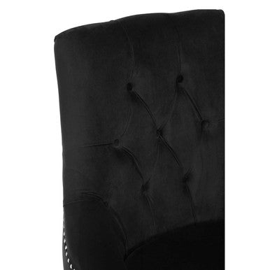 Button Tufted Black Velvet Chair | Clarence