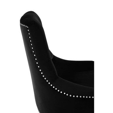 Button Tufted Black Velvet Chair | Clarence