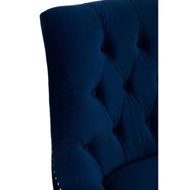 Clarence Navy Blue Velvet Chair with Button Tufting