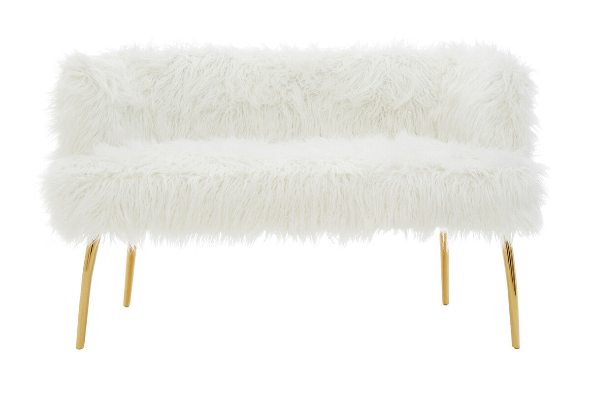 Fur Effect Sofa with Gold Legs | Clarence