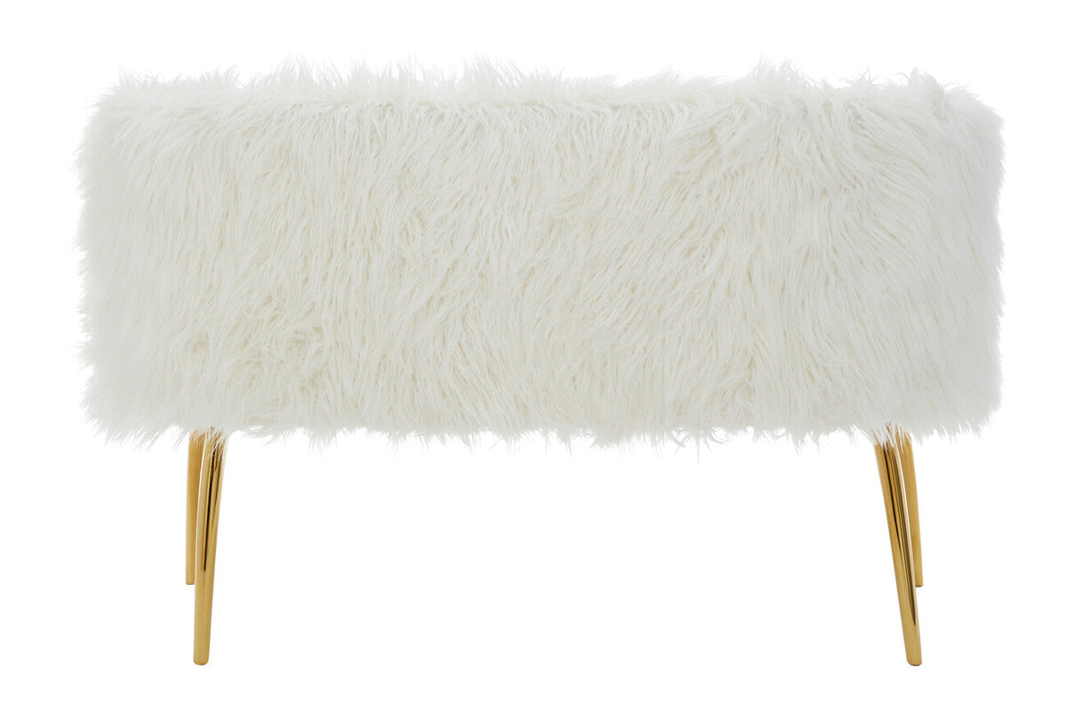 Fur Effect Sofa with Gold Legs | Clarence