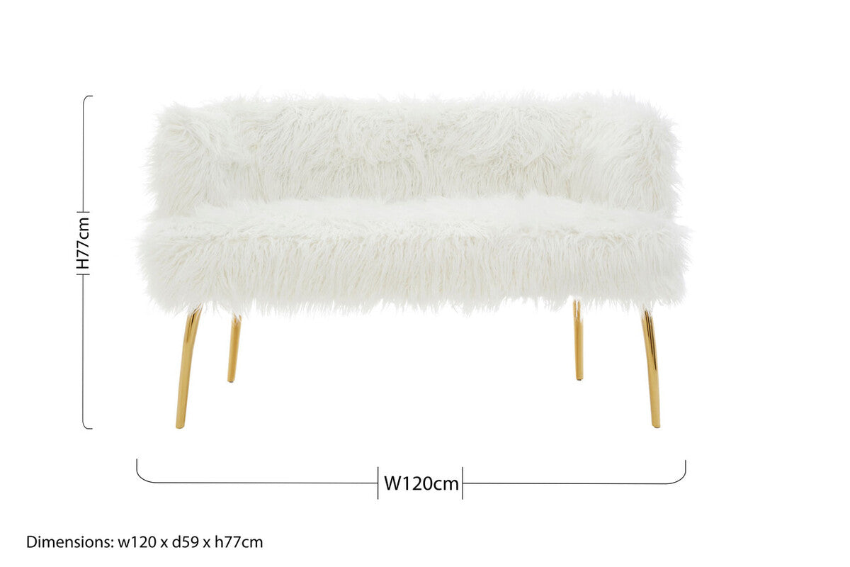 Fur Effect Sofa with Gold Legs | Clarence