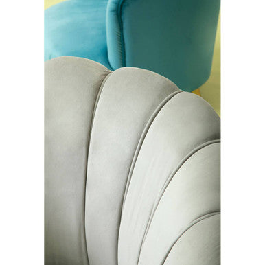 Orlina Grey Velvet Chair With Gold Wood Legs