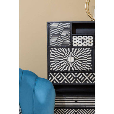 Orlina Blue Velvet Chair With Gold Wood Legs