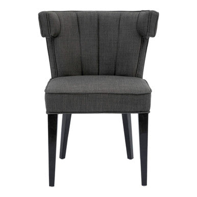 Grey Fabric Dining Chair with Black Legs | Oria