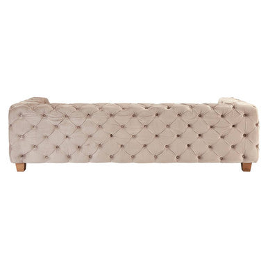 3 Seater Beige Velvet Sofa, Ophelia