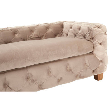 3 Seater Beige Velvet Sofa, Ophelia