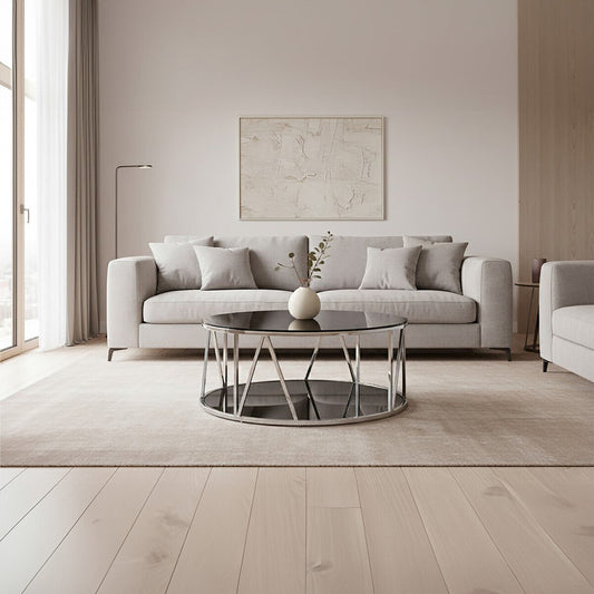 Alvaro Round Chrome Finish Coffee Table