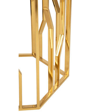 Alvaro Gold And Black Hexagonal Side Table