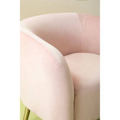 Louxor Pink Velvet Round Armchair
