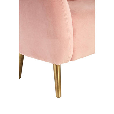 Louxor Pink Velvet Round Armchair
