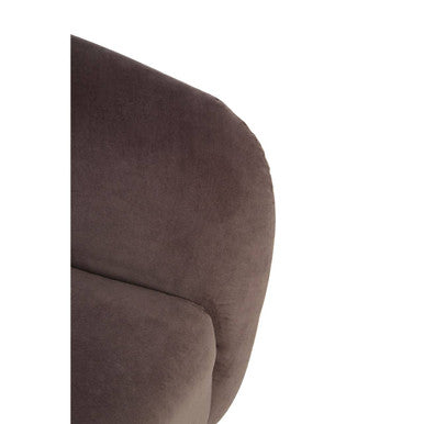 Louxor Grey Velvet Round Armchair