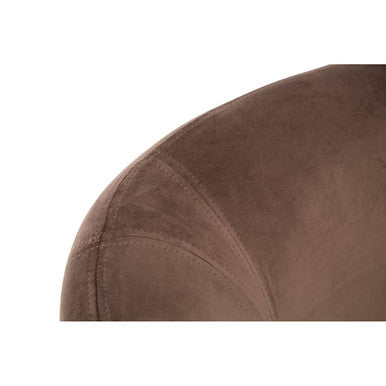 Louxor Grey Velvet Round Armchair