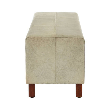 Kensington Townhouse Natural Leather Bench With Wood Legs