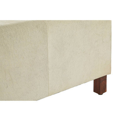 Kensington Townhouse Natural Leather Bench With Wood Legs