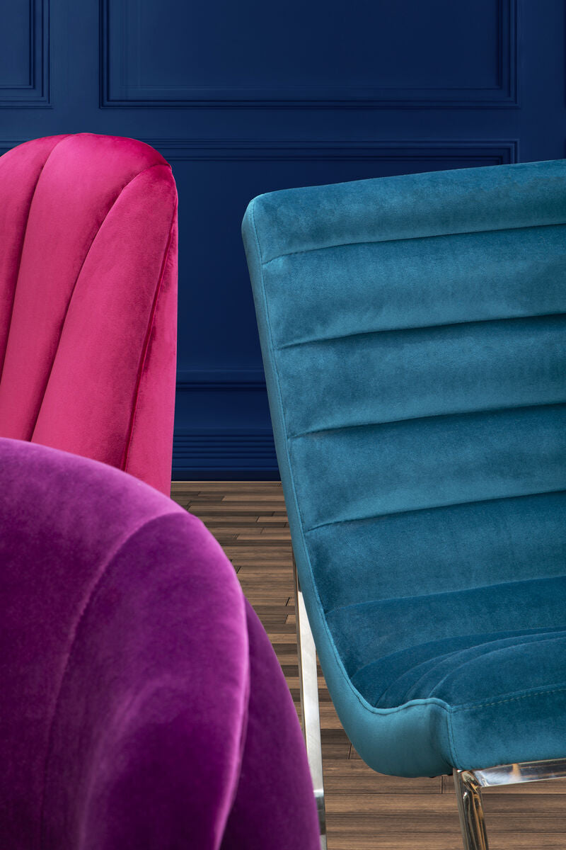 Vogue Teal Velvet Curved Lounge Chair