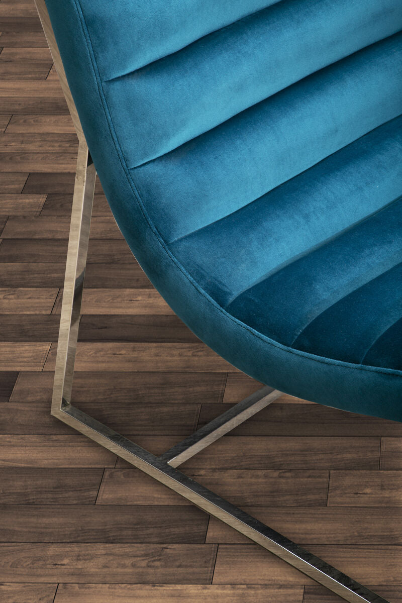Vogue Teal Velvet Curved Lounge Chair