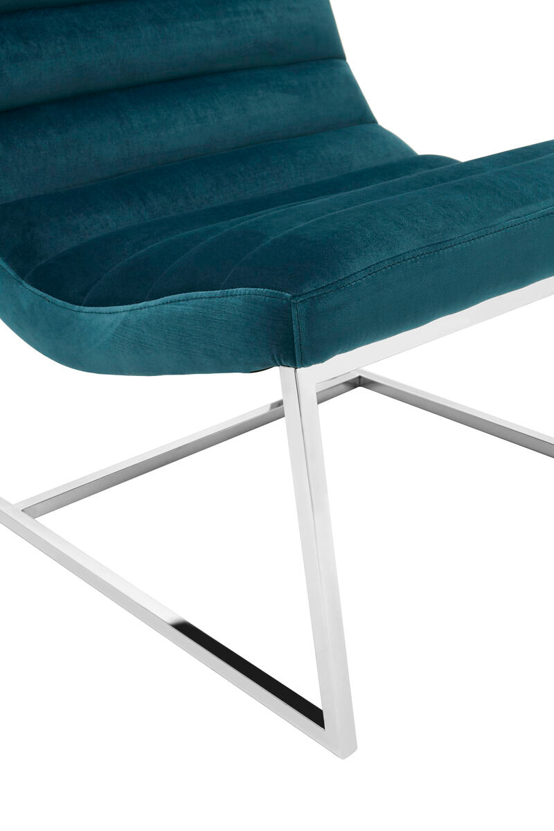 Vogue Teal Velvet Curved Lounge Chair