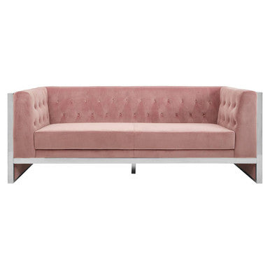 Vogue 3 Seat Pink Velvet Sofa
