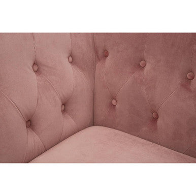 Vogue 3 Seat Pink Velvet Sofa