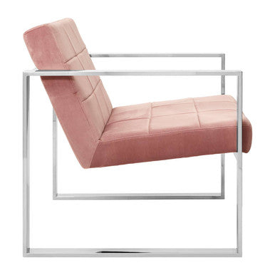 Vogue Pink Velvet Lounge Chair