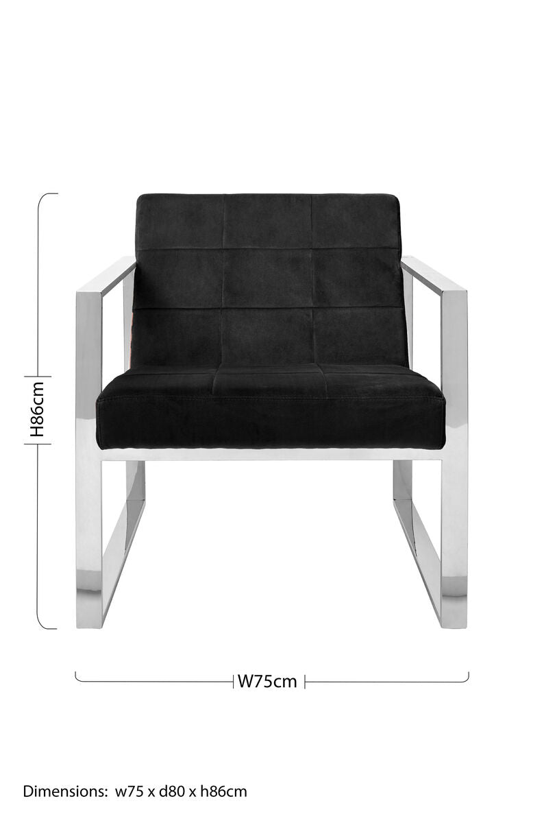 Vogue Black Velvet Lounge Chair