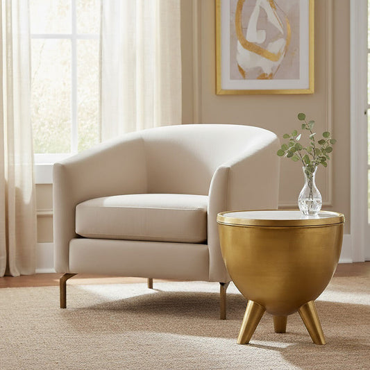 Crest Gold Bowl Shaped Side Table